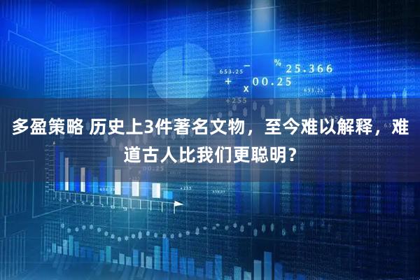多盈策略 历史上3件著名文物，至今难以解释，难道古人比我们更聪明？